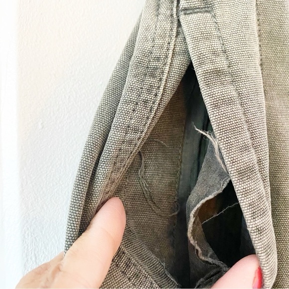 FREE PEOPLE Margate Pleated Paperbag Olive Green Relaxed Trousers - Picture 11 of 11